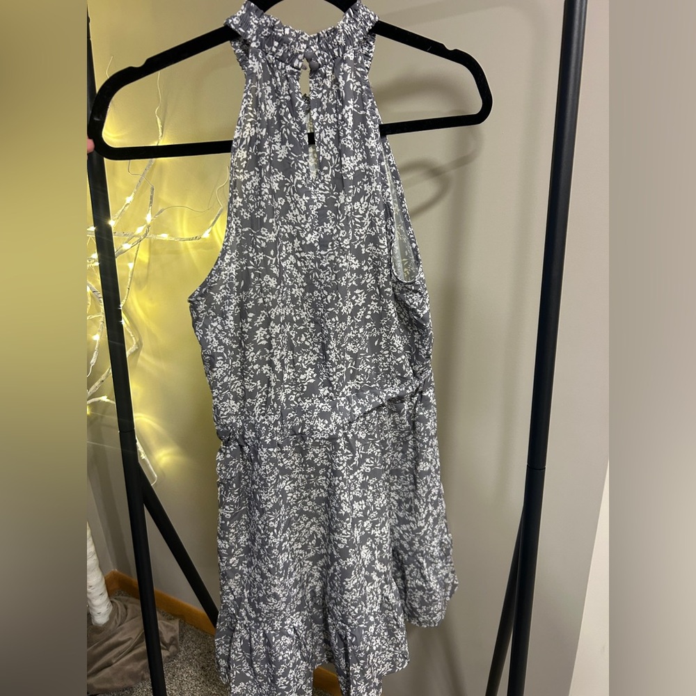 Size small. Gray halter sun dress.